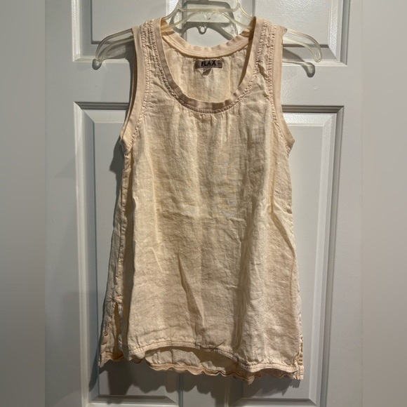 FLAX sleeveless linen top cream Sz P or S 4 -6 - Picture 1 of 4